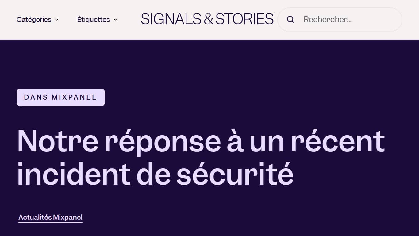 Page du message de sécurité Mixpanel (Crédit : capture Mixpanel)