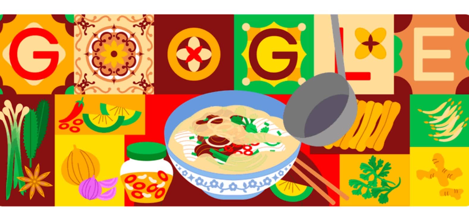 Doodle Google animé sur la soupe vietnamienne Phở