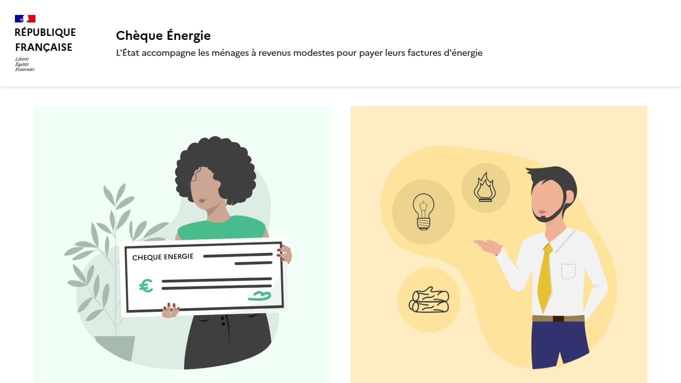 Portail du chèque énergie du gouvernement (Crédit : Chequeenergie.gouv.fr)