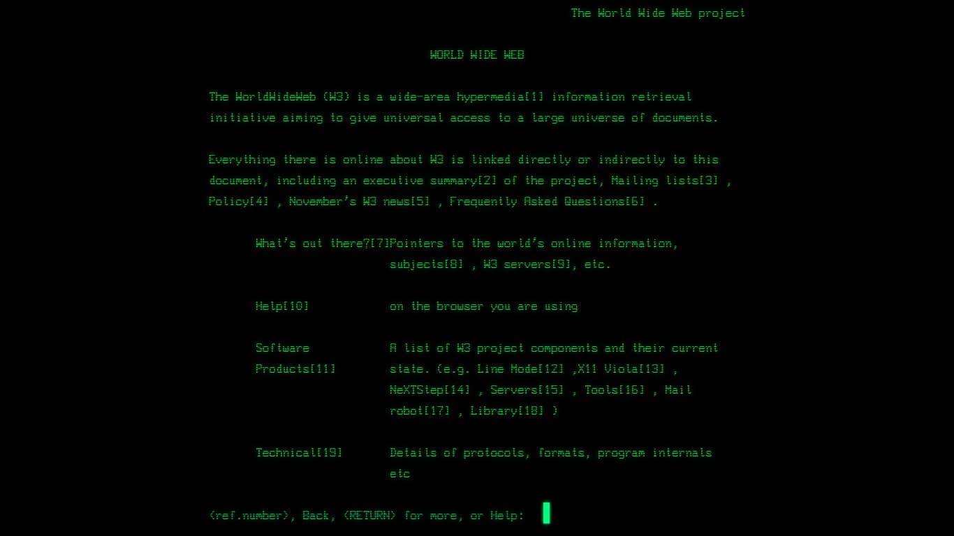 Le premier site web avec le simulateur de navigateur en mode ligne (Crédit : Cern.ch)