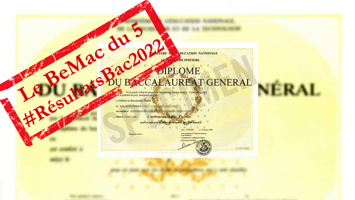 Résultats du Bac 2022 : spécimen du Diplôme du baccalauréat général