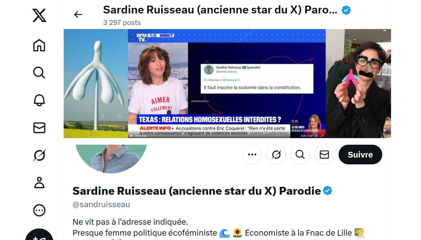 Compte parodique Sardine Ruisseau (Crédit : capture X)