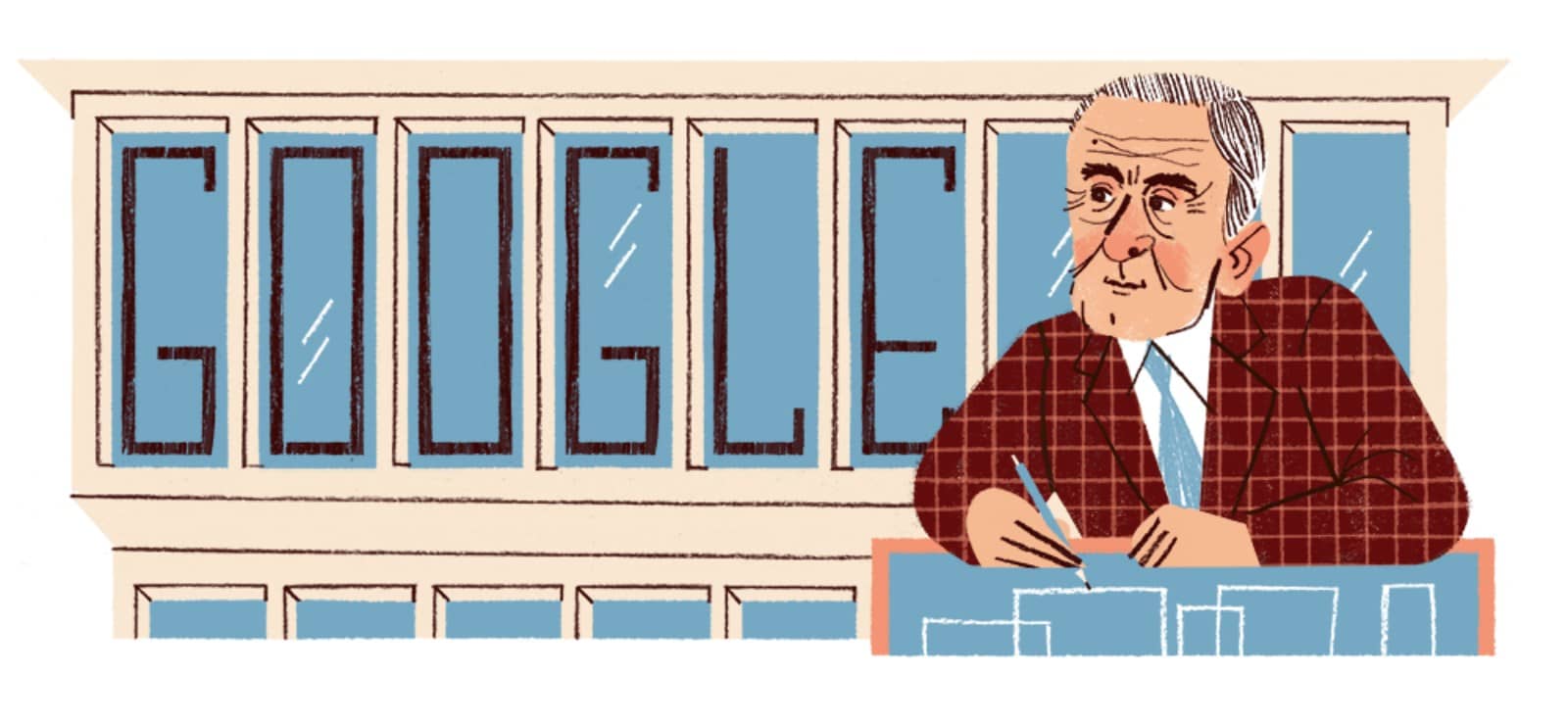 115e anniversaire de Sedad Hakkı Eldem avec un Doodle sur Google