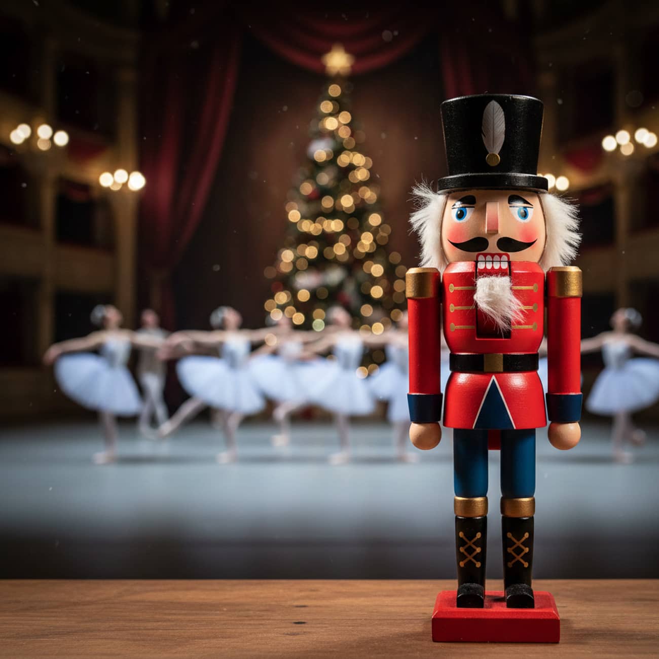 Le soldat de bois de Casse-Noisette devant le ballet de Noël (Crédit : Alex.I)
