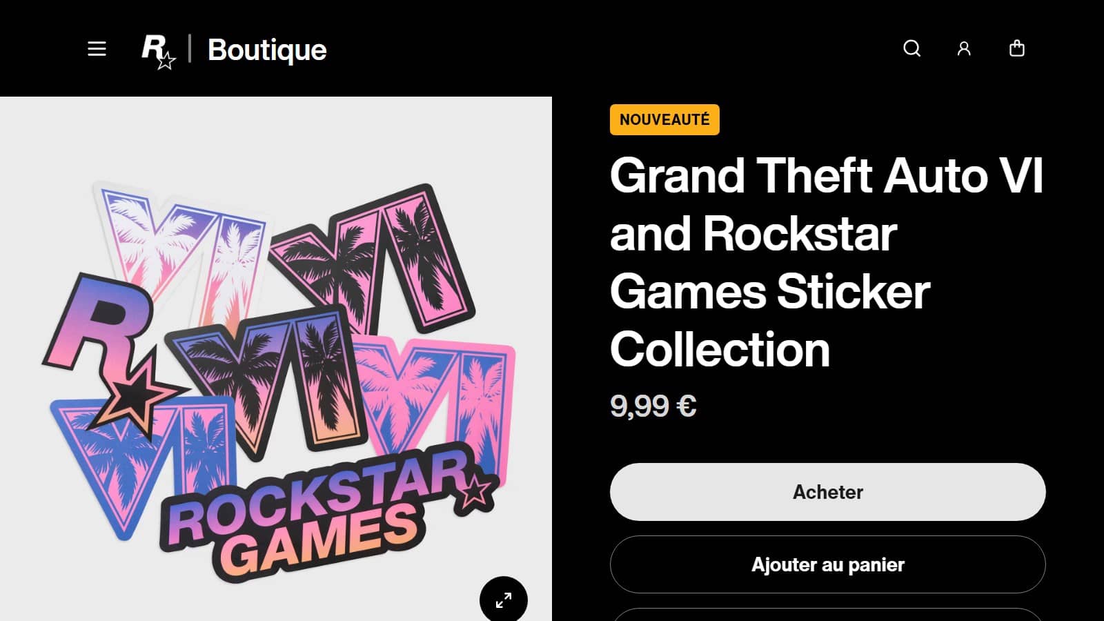 Page du sticker collection Grand Theft Auto VI (Crédit : capture Rockstar Games)