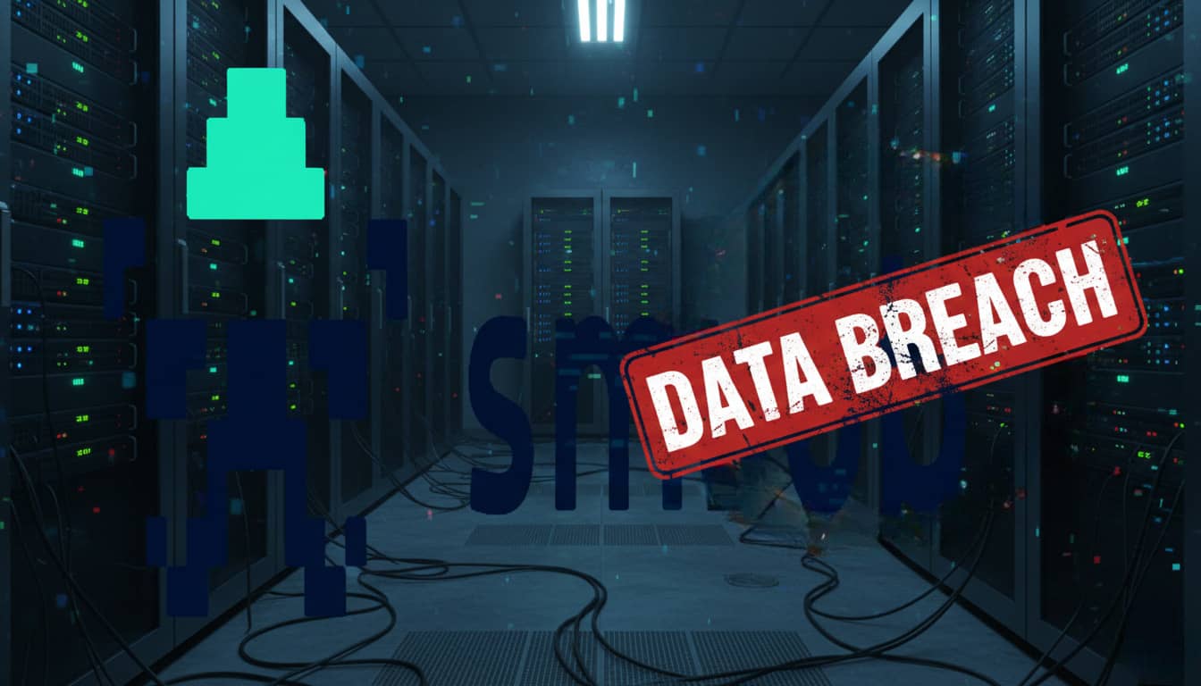 Le logo de Sumsub avec un tampon data breach (Crédit : Alex.I)