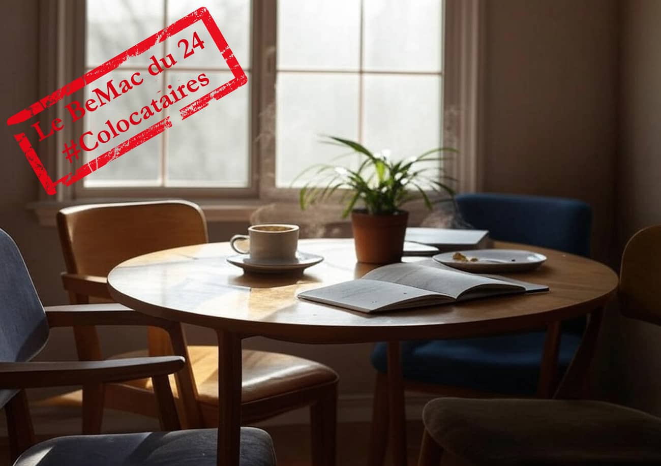 Une table et des chaises dans une coloc (Crédit : Alex.I)