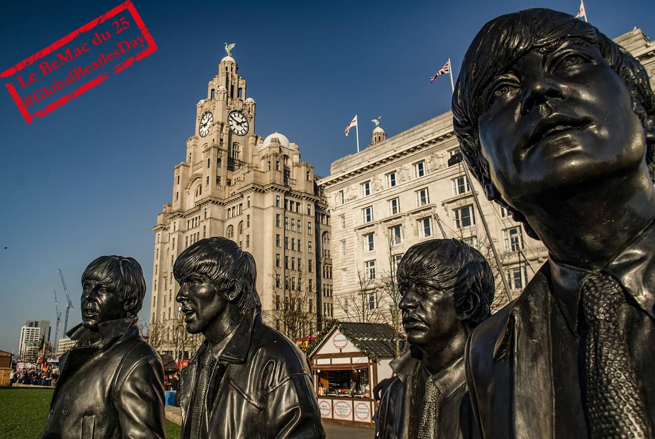 The Beatles Statue à Liverpool (Crédit : Atanaspaskalev)