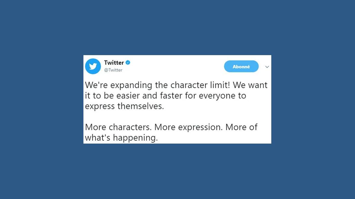 #280characters sur Twitter