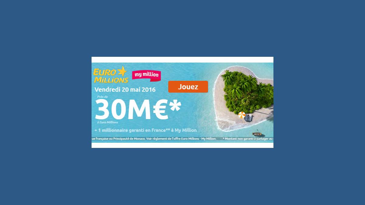 Jackpot Euro Millions vendredi 20 mai 2016