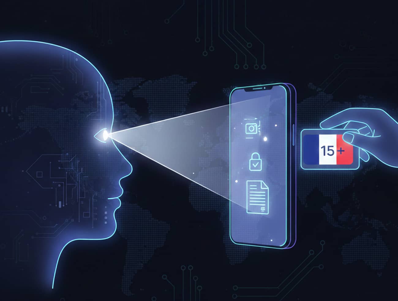 Scan visage pour vérifier l’identité en ligne (Crédit : Alex.I)