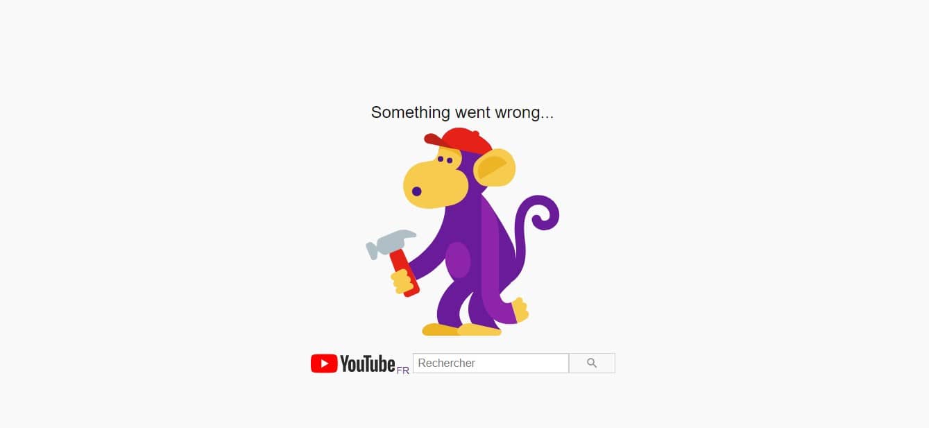YouTube « Something went wrong »