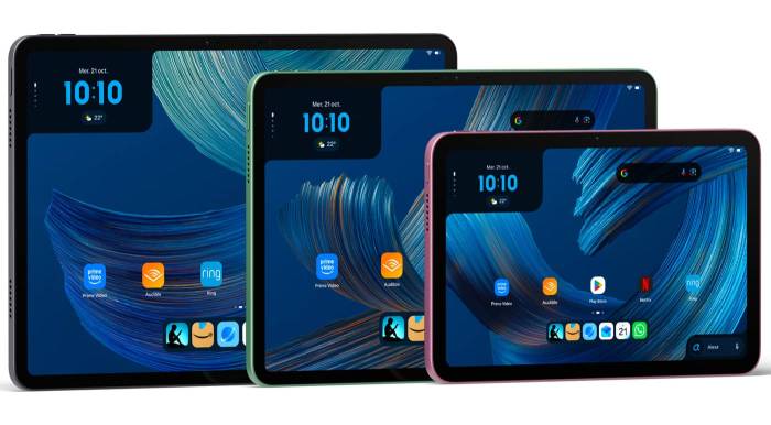 La gamme de tablettes Amazon Alexa Tablet 8, 11 et 12 (Crédit : Amazon.fr)
