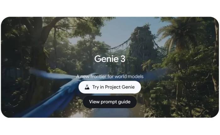 Page d’accueil de Google Genie 3 (Crédit : capture Google)