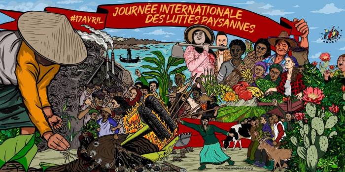 Affiche Journée internationale des luttes paysannes (Crédit : La Via Campesina)
