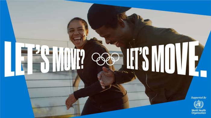 Affiche officielle rejoignez le mouvement « Let’s move » (Crédit : Olympics.com)