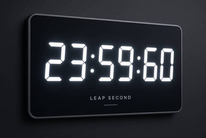 La pendule de la seconde intercalaire 23 :59 :60 (Crédit : Alex.I)
