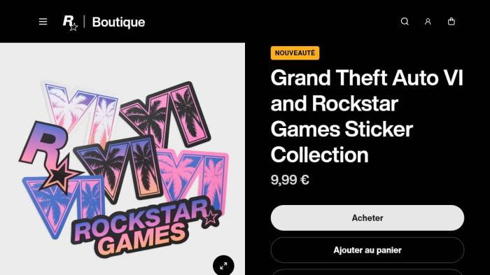 Page du sticker collection Grand Theft Auto VI (Crédit : capture Rockstar Games)