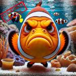 Un poisson clown qui ne rigole pas dans un aquarium (Crédit : Alex.I)