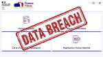 Portail ANTS et tampon Data Breach (Crédit : capture ANTS)