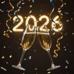 Deux coupes de champagne pour fêter la nouvelle année (Crédit : Alex.I)