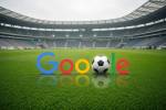 Terrain de foot dans un stade avec le Doodle de Google stylisé (Crédit : Alex.I)