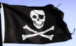 Drapeau pirate avec un crane et des os (Crédit : Dimitri Svetsikas)