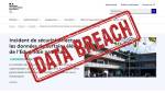 Page Éducation nationale et tampon Data Breach (Crédit : capture communiqué officiel)