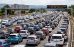 Un bouchon monstre sur l’autoroute A7 en direction de Lyon (Crédit : Alex.I)