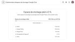 Espace de stockage plein à 0% avec Google One (Crédit : capture compte)