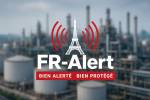 Logo FR-Alert bien alerté, bien protégé devant des usines Seveso (Crédit : Alex.I)