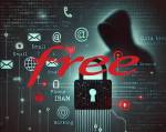 Fuite des données : logo Free et hacker en arrière-plan (Crédit Alex.I)