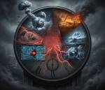 Doomsday Clock : une représentation de l’horloge de l’apocalypse (Crédit : Alex.I)