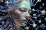L’intelligence artificielle représentée par un visage féminin et humain (Crédit : Efes)