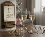 Deux coupes de champagne à moitié vides le jour de l’An (Crédit : Alex.I)