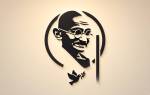 Gandhi : la non-violence et la paix illustrée de manière dépouillée (Crédit : Alex.I)