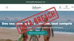 Page du site Belambra et tampon Data Breach (Crédit : capture site web)