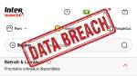 Page du drive Intermarché et tampon Data Breach (Crédit : capture site web)