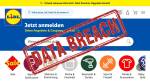 Page web Lidl Allemagne avec tampon Data Breach (Crédit : capture site web)