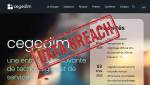  La page web Cegedim avec un tampon Data Breach (Crédit : capture Cegedim)