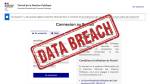 Portail DGFIP et tampon Data Breach (Crédit : capture site DGFIP)