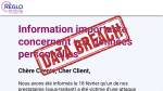 Page d’accueil officielle OM avec un tampon Data Breach (Crédit : capture OM)