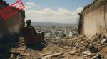 Un homme assis dans un fauteuil regarde la catastrophe (Crédit : Jeanette Atherton) Un homme assis dans un fauteuil regarde la catastrophe (Crédit : Jeanette Atherton)