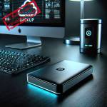 Disque dur externe et écran de backup (Crédit : Alex.I Grok)