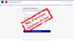 Page de plateforme frauduleuse baptisée voirmonbac.com et tampon (Crédit : capture du site)