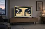 Une représentation féminine de big brother is watching you sur une TV (Crédit : Alex.I)
