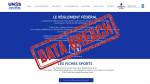 La page web UNSS avec un tampon Data Breach (Crédit : capture UNSS)
