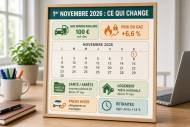 Tout ce qui change au 1er novembre sur un tableau de bureau (Crédit : Alex.I)