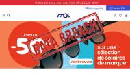 ATOL Les Opticiens et tampon Data Breach (Crédit : capture site ATOL)