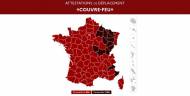 Carte de France attestation de déplacement 18 heures